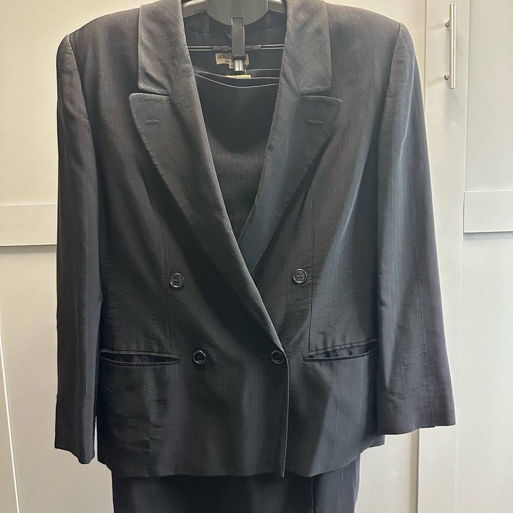 Vintage EUC Giorgio Armani Classic Black Suit Set